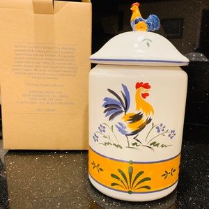 Vintage Avon Ceramic roster canister
